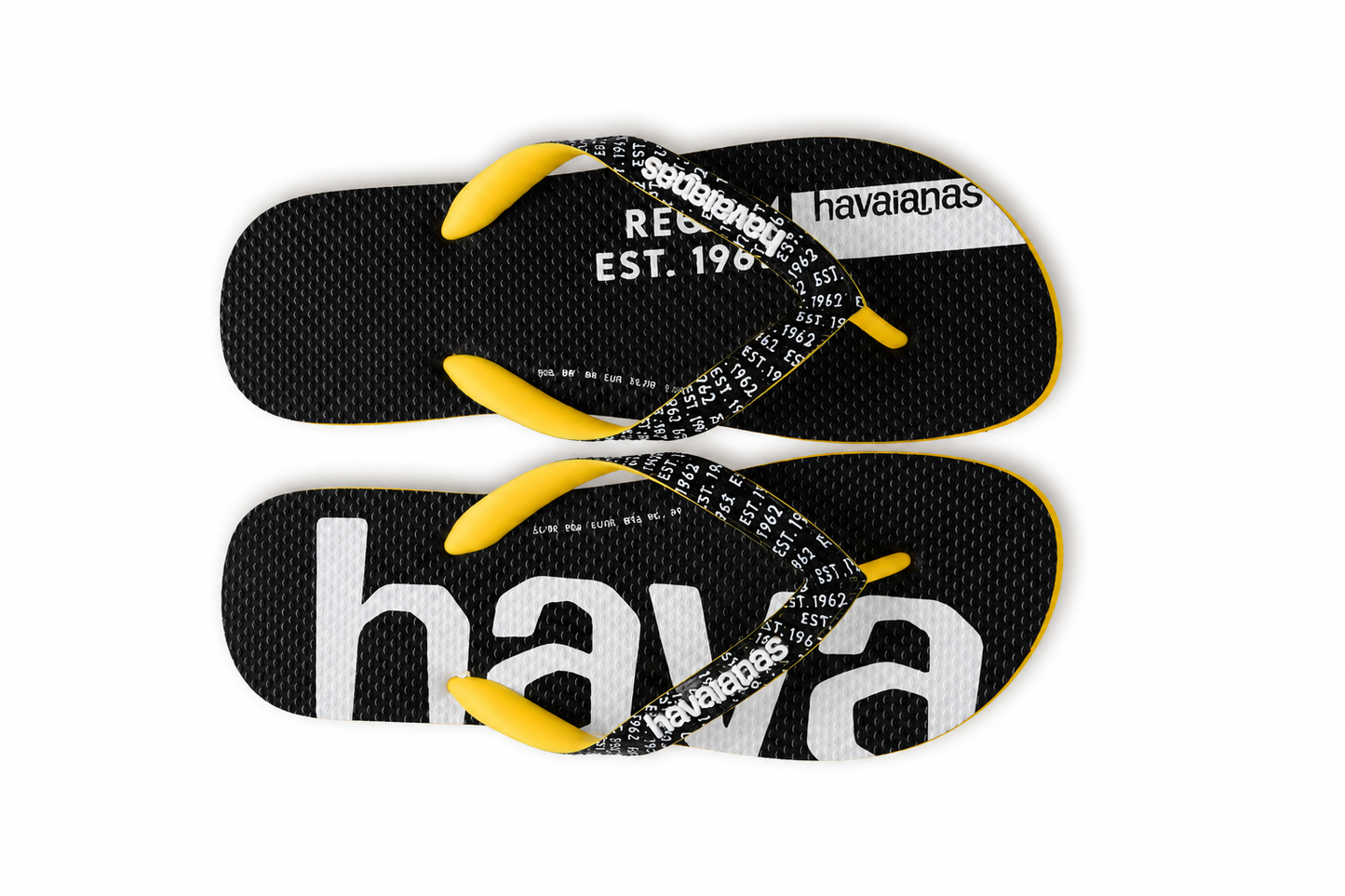 havaianas slipper black/yellow