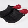 men crocs black/red